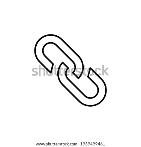 web Link, hyperlink icon in flat black line style, isolated on white background 