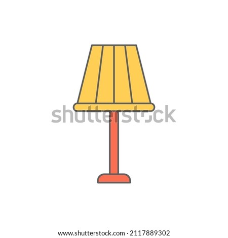 floor lamp icon in color icon, isolated on white background 