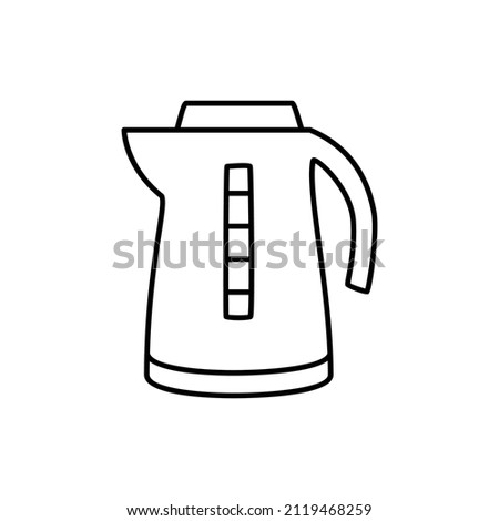Water boiler Icon in black line style icon, style isolated on white background