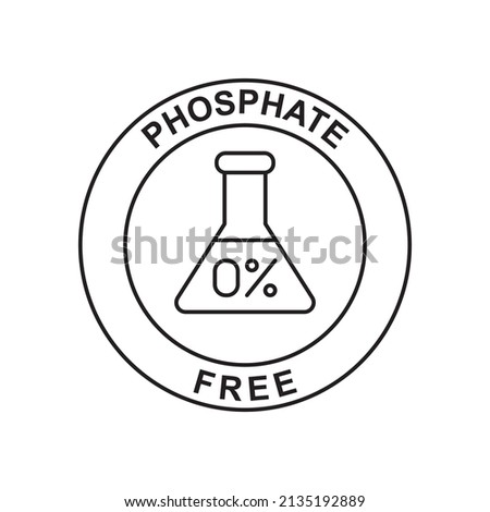 Phosphate free label icon in black line style icon, style isolated on white background