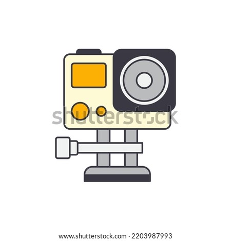 Action Camera icon in color, isolated on white background 