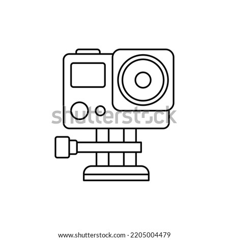 Action Camera icon in line style icon, isolated on white background