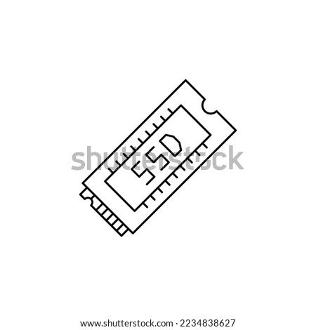 M.2 SSD  icon in line style icon, isolated on white background
