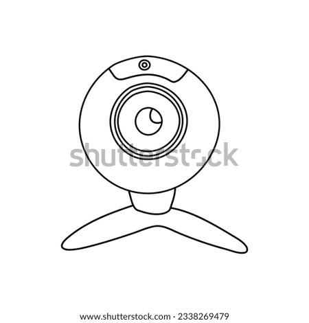  hand drawn vector web cam in doodle cartoon style