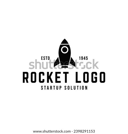 Rocket launch logo vector template. Creative rocket flight startup fly launch vector logo design