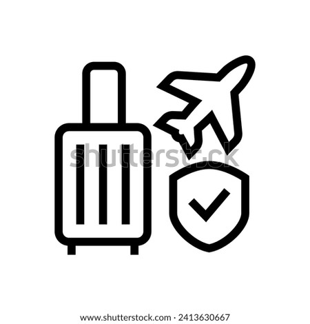 Travel insurance icon. Protection of air travel, insurance sign web sign. vector design
