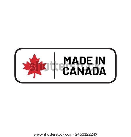 Made in canada label or logo design template