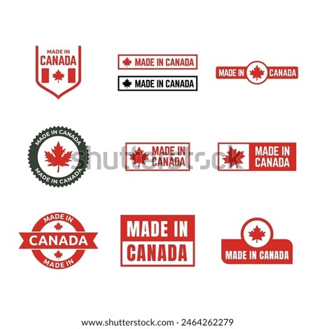 Made in canada label or logo design template