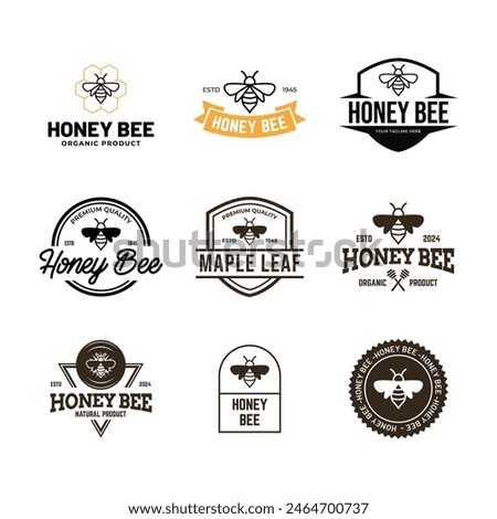 Set of Honey logo design template illustration vector graphic