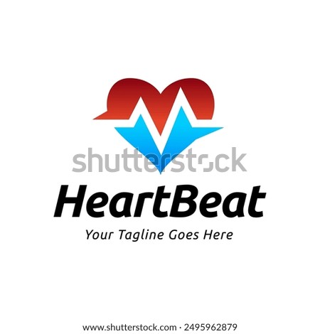 Heart beat logo vector, ECG Logo vector illustration.