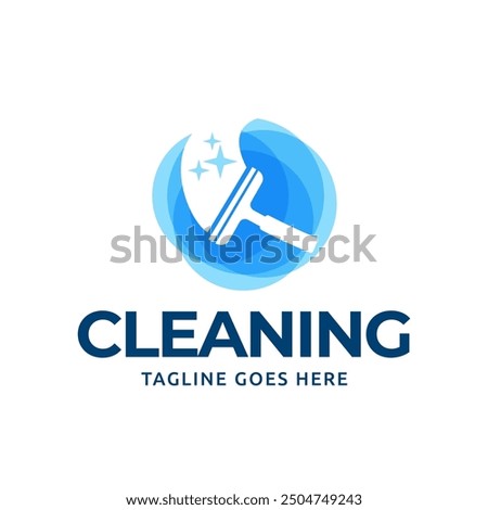 Window cleaning service logo. Window glass cleaning vector logo