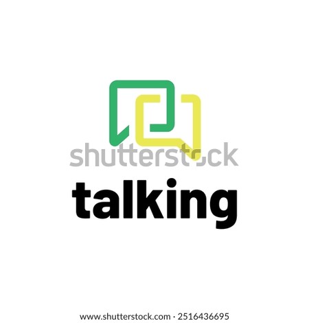 Modern Chat Talk Logo Design Vector Template