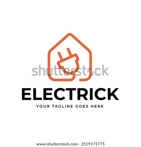 Electrical power plug logo. Current and voltage symbol.