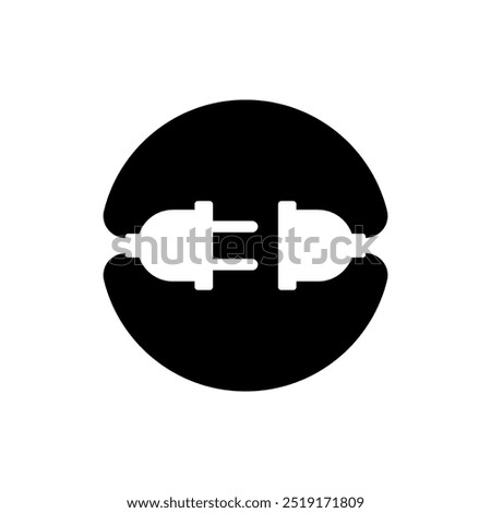 Electrical power plug logo. Current and voltage symbol.