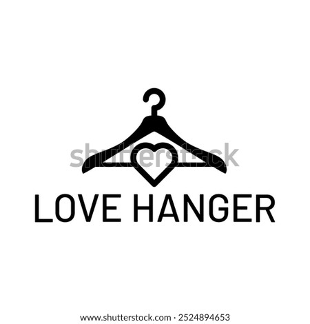 Love Laundry or love hanger Logo Design Template