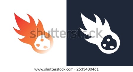 Comet meteor logo vector icon illustration design