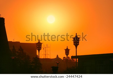 City Silhouette sunset