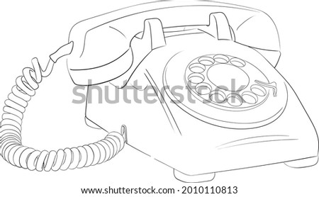 Old telephone line art vector illustration 商業照片 © 