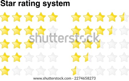 Star rating system for rating services or products