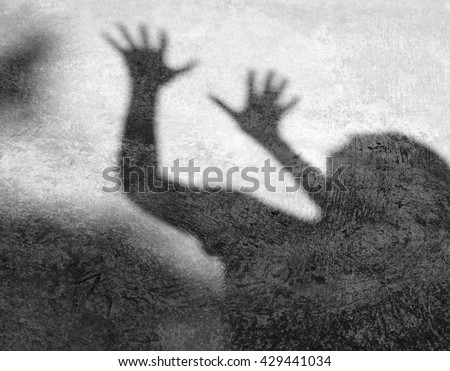 Similar – Image, Stock Photo Murderer, standing in black letters, as lettering, on an old squat house, with many windows, behind a brick wall painted with graffiti. Sign as an appeal against racism, war, hatred, violence, brutality and discrimination.