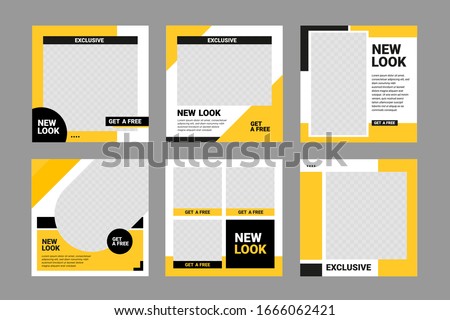 Editable minimal banner template Black and yellow background color.  Suitable for social media post, digital marketing and  web internet ads. Vector illustration with photo college