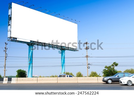 Blank billboard on the side of the road for advertisement