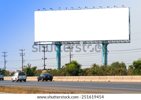 Blank billboard on the side of the road for advertisement