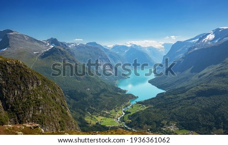 Birch lake between the hills