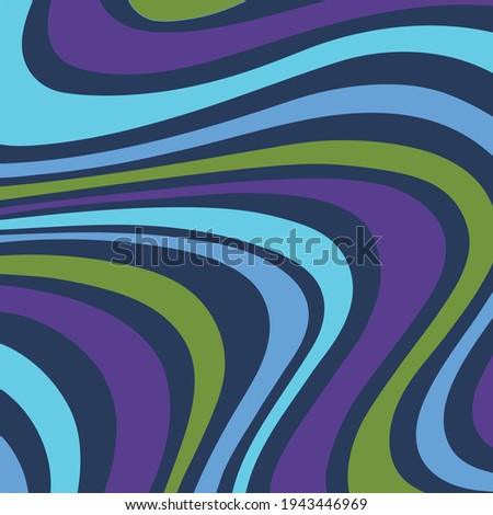 mod swirling purple green blue vector stripe on dark blue background Imagine de stoc © 
