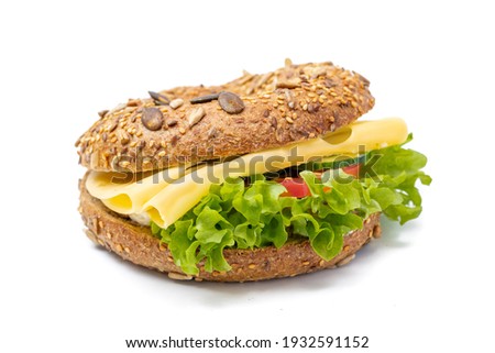 Similar – Foto Bild Veganes Sandwich isoliert auf rosa Hintergrund. Pflanzenbasierte Lebensmittel.