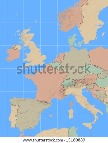 Europe map with ocean