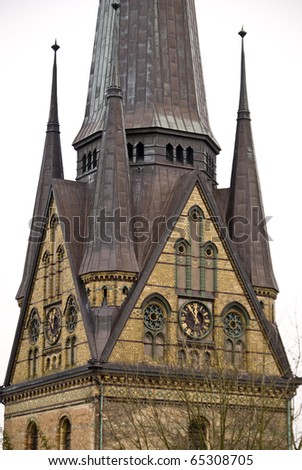 architectural detail of a church steeple