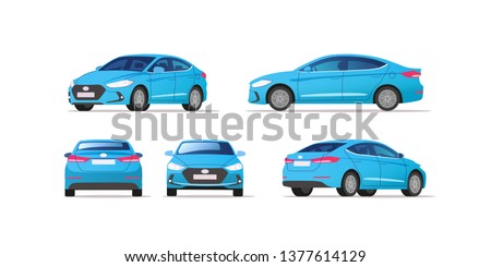 Car vector template on white background. Business sedan isolated. Vector illustration.
