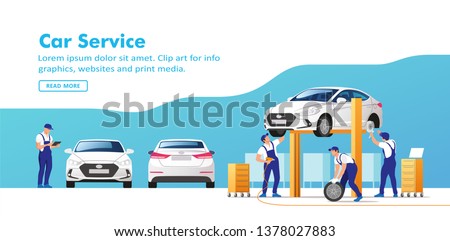 Car service and repair. Vector illustration.