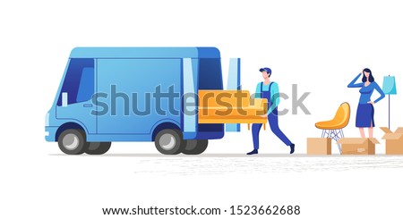 Moving house service. Vector illustration.