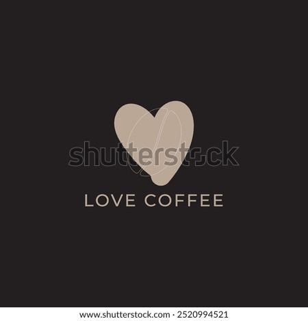 ILLUSTRATION LOVE COFFEE BEAN LOGO DESIGN TEMPLATE VECTOR GOOD FOR COFFEE SHOP, BRAND COFFEE