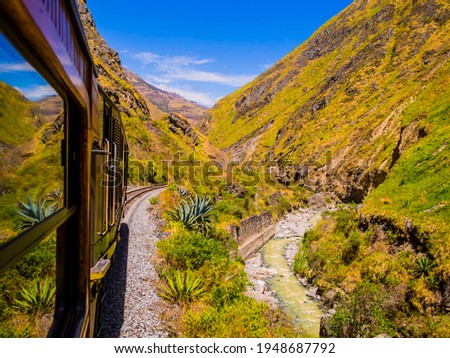 Similar – Foto Bild Andean railway in Alausi Ecuador goes to the devil’s nose