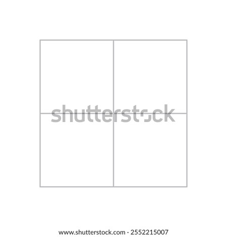 Vector isolated 2x2 light pale barely noticeable gray grid with square cells template stencil colorless black and white contour line easy drawing