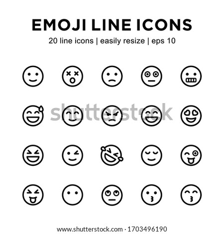 set of emoji icons, containing happy, loving, uplifting icons and more with a white background.