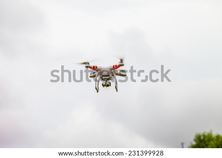 THAILAND UDONTHANI - June 26 , 2014 : Drone with camera too take the picture around the Nong Bua Public Park