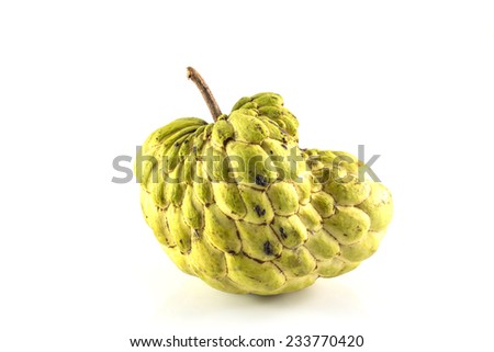 Sugar Apple ( custard apple, Annona, sweetsop,Cherimoya fruit )  on white background