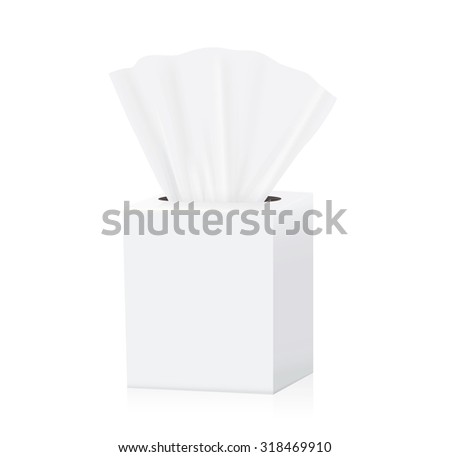 White Tissue box blank label and no text for mock up packaging