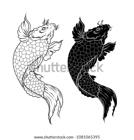 Koi Fish Drawing Outline | Free download on ClipArtMag