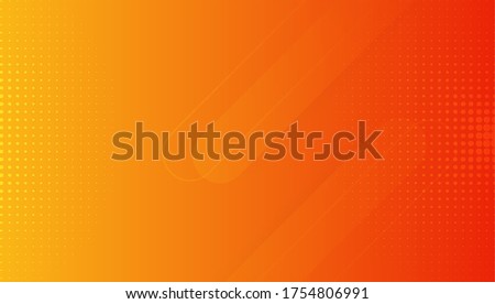 Abstract orange gradient background, with trendy geometric graphic design. Simple minimal square and dots halftone yellow and orange gradient pattern background