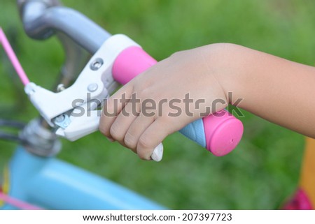 Hand  holding  bicycle brake