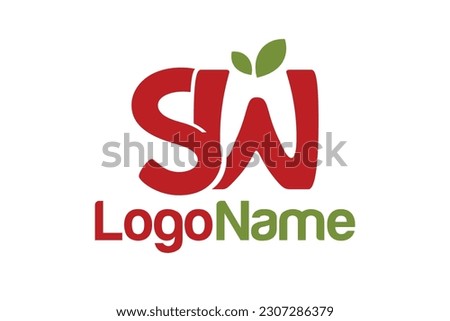 Letter SW and leaf concept. Very suitable for symbol, logo, company name, brand name, personal name, icon and many more.