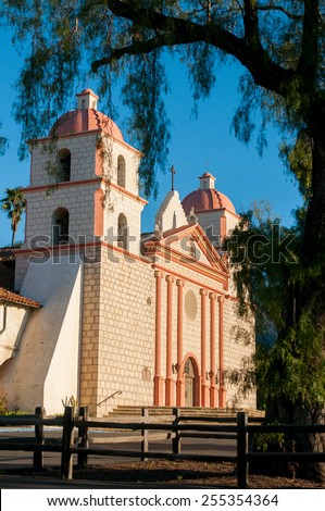 SANTA BARBARA - FEBRUARY 14: The Santa Barbara Mission Church in Santa Barbara, California