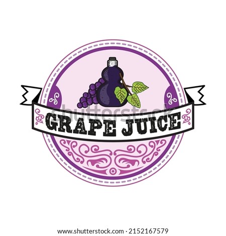 Grape juice classic logo isolated on white background.