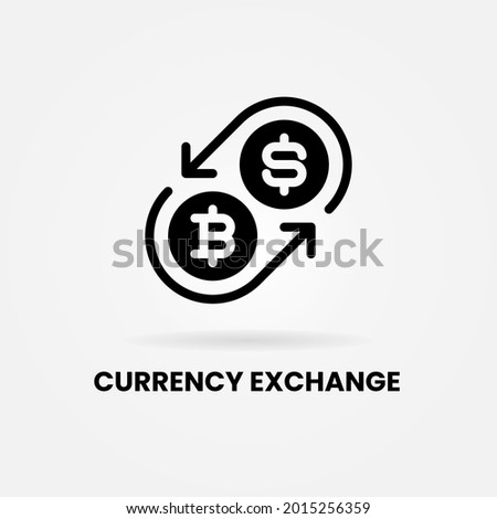 Exchange, Bitcoin, Cryptocurrency Icon Solid Style. Vector Icon Design Element. Vector Icon Template Background
