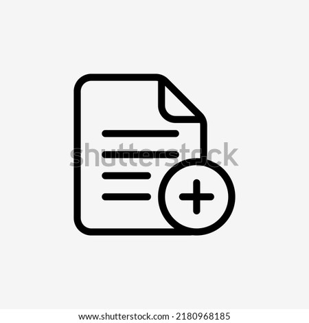 Add File Icon Line Style. Vector Illustration For Template And Design Element